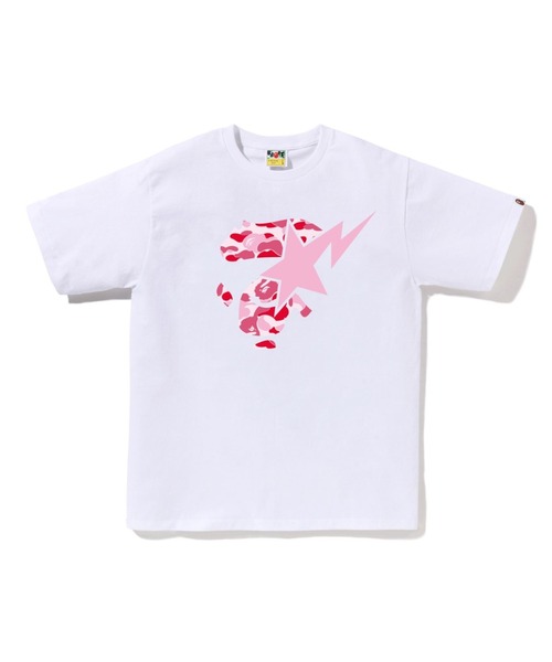 A BATHING APE(アベイシングエイプ)の「ABC CAMO APE FACE STA TEE(Tシャツ/カットソー・メンズ・ブラック×グリーン/ブラック×ブルー/ブラック×ピンク/ホワイト×ピンク/ホワイト×ブルー/ホワイト×グリーン・MEDIUM/SMALL/XX-LARGE/LARGE/XXX-LARGE/X-LARGE)」の4枚目の写真