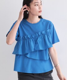 OPAQUE.CLIP | 【接触冷感】アシメフリルドッキングカットソー《洗濯機OK》(Tシャツ/カットソー)