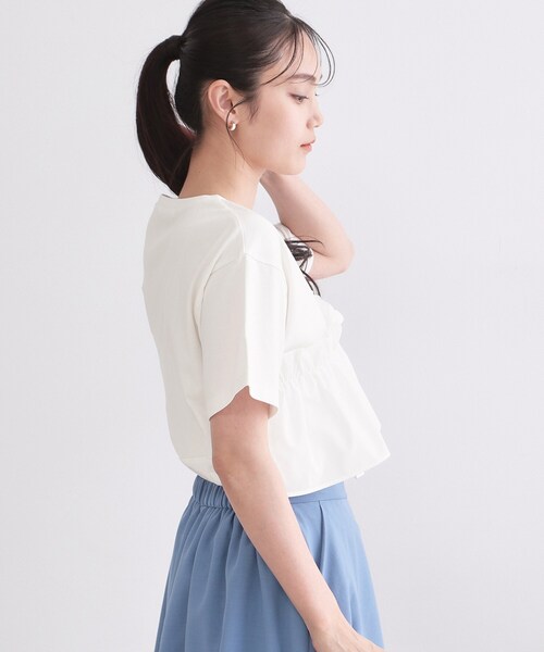 OPAQUE.CLIP(オペークドットクリップ)の「【接触冷感】アシメフリルドッキングカットソー《洗濯機OK》(Tシャツ/カットソー・レディース・ブラック/ブルー系その他/ダークグレー/ホワイト・42/40/38)」の22枚目の写真