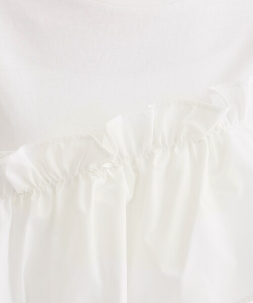 OPAQUE.CLIP(オペークドットクリップ)の「【接触冷感】アシメフリルドッキングカットソー《洗濯機OK》(Tシャツ/カットソー・レディース・ブラック/ブルー系その他/ダークグレー/ホワイト・42/40/38)」の8枚目の写真