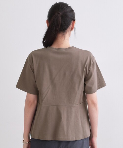 OPAQUE.CLIP(オペークドットクリップ)の「【接触冷感】アシメフリルドッキングカットソー《洗濯機OK》(Tシャツ/カットソー・レディース・ブラック/ブルー系その他/ダークグレー/ホワイト・42/40/38)」の18枚目の写真