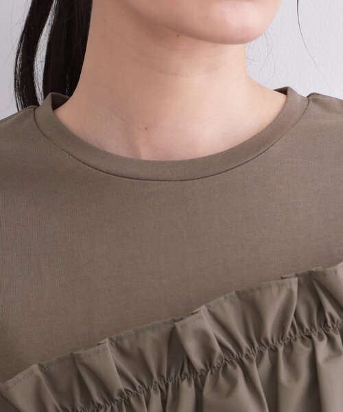 OPAQUE.CLIP(オペークドットクリップ)の「【接触冷感】アシメフリルドッキングカットソー《洗濯機OK》(Tシャツ/カットソー・レディース・ブラック/ブルー系その他/ダークグレー/ホワイト・42/40/38)」の19枚目の写真