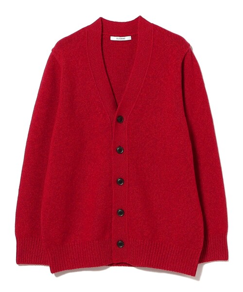 Demi-Luxe BEAMS(デミルクス ビームス)の「【別注】SLOANE × Demi-Luxe BEAMS / 5ゲージ ジーロンラム Vネック カーディガン(ニット/セーター・レディース・チャコールグレー/レッド・2/1)」の2枚目の写真