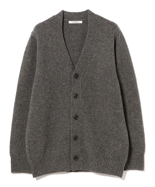 Demi-Luxe BEAMS(デミルクス ビームス)の「【別注】SLOANE × Demi-Luxe BEAMS / 5ゲージ ジーロンラム Vネック カーディガン(ニット/セーター・レディース・チャコールグレー/レッド・2/1)」の7枚目の写真