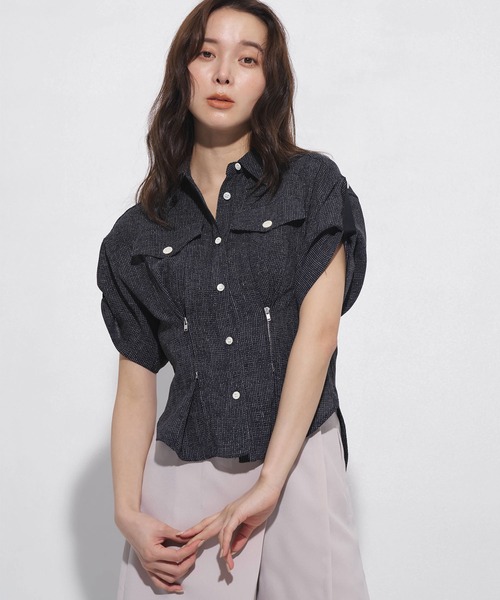 スタイルアップが叶う】シェイプタックウエストシャツ｜夏服/オフィス