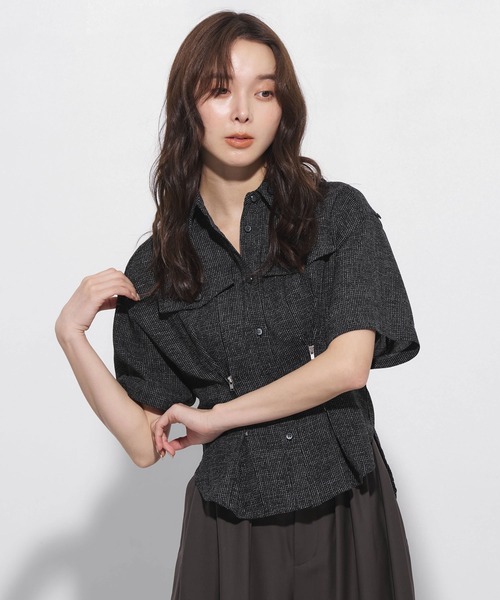 スタイルアップが叶う】シェイプタックウエストシャツ｜夏服/オフィス