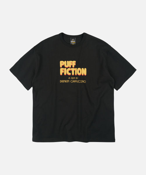 FRIZMWORKS(フリズムワークス)の「PUFF FICTION HALF TEE _ BLACK(Tシャツ/カットソー・メンズ・その他・SMALL/MEDIUM/LARGE/X-LARGE)」の1枚目の写真