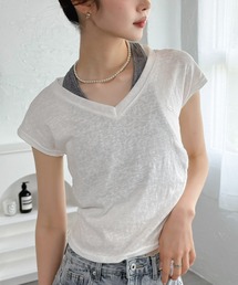 配色レイヤードTシャツ
