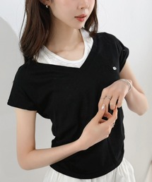 配色レイヤードTシャツ
