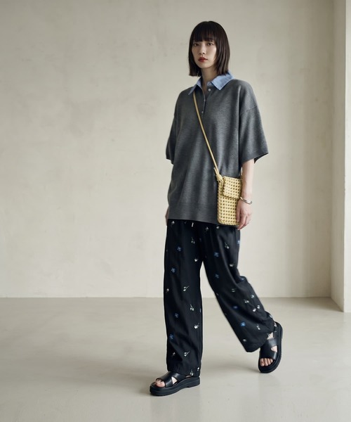 STYLE DELI(スタイルデリ)の「【BLK001】配色刺繍イージーパンツ(その他パンツ・レディース・ブラック・FREE)」の15枚目の写真
