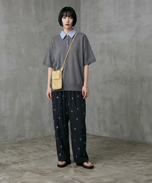 STYLE DELI(スタイルデリ)の「【BLK001】配色刺繍イージーパンツ(その他パンツ・レディース・ブラック・FREE)」の16枚目の写真