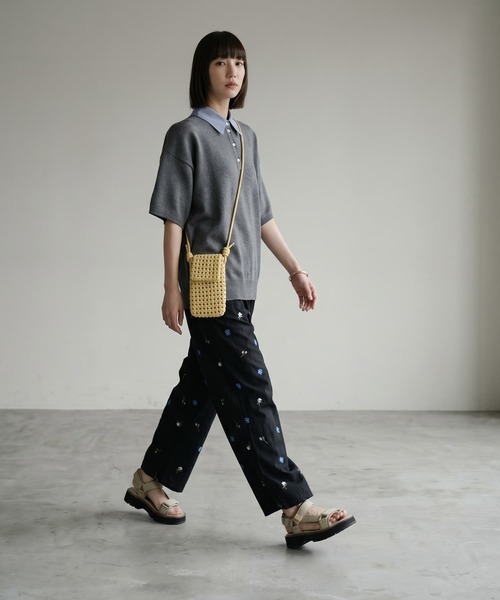 STYLE DELI(スタイルデリ)の「【BLK001】配色刺繍イージーパンツ(その他パンツ・レディース・ブラック・FREE)」の9枚目の写真