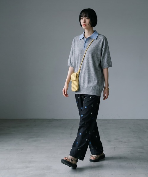 STYLE DELI(スタイルデリ)の「【BLK001】配色刺繍イージーパンツ(その他パンツ・レディース・ブラック・FREE)」の10枚目の写真