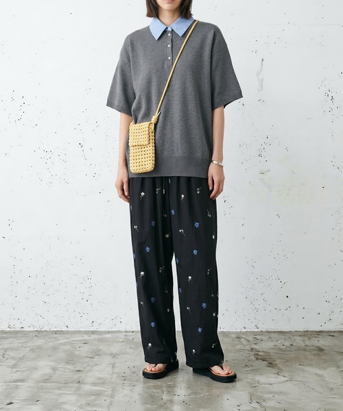 STYLE DELI(スタイルデリ)の「【BLK001】配色刺繍イージーパンツ(その他パンツ・レディース・ブラック・FREE)」の11枚目の写真