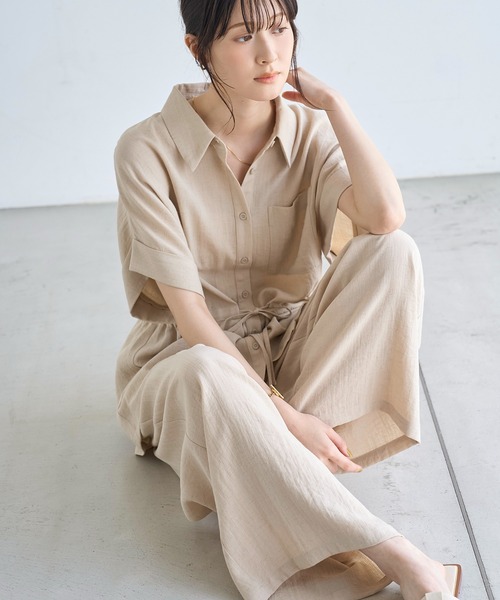 麻混シャツ×パンツ 2点SET（セットアップ）｜meilmada（メイルマダ）の