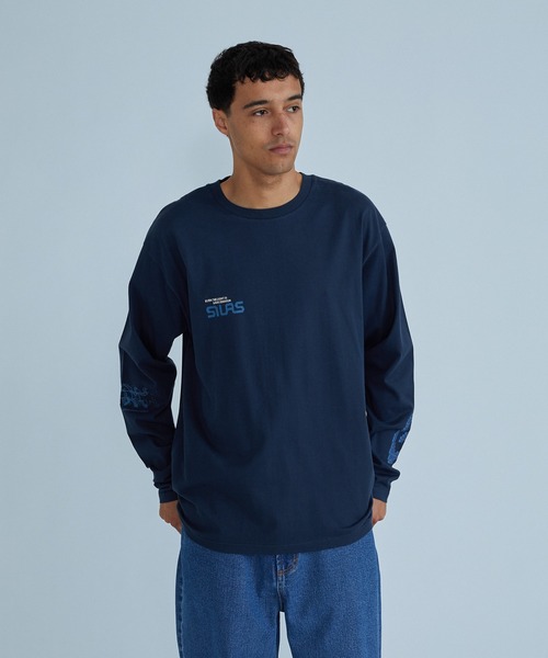 SILAS(サイラス)の「DOT MATRIX L/S TEE(Tシャツ/カットソー・メンズ・ホワイト/ネイビー/ブラック・L/M/XL)」の1枚目の写真