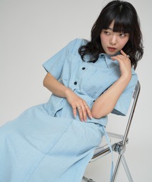 【RU.TI.LE】ダンガリー半そでシャツ+スカートセット