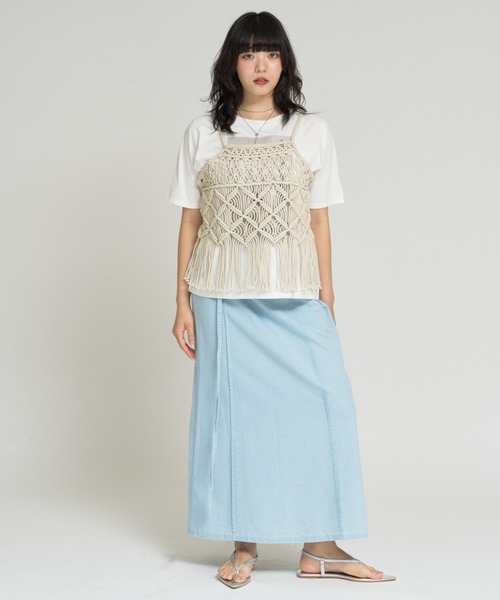 RU.TI.LE(ルチル)の「【RU.TI.LE】ダンガリー半そでシャツ+スカートセット(セットアップ・レディース・ネイビー/ライトブルー・MEDIUM)」の21枚目の写真