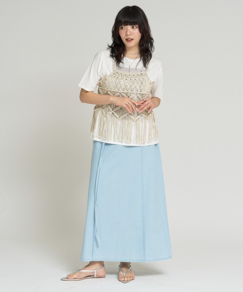 RU.TI.LE(ルチル)の「【RU.TI.LE】ダンガリー半そでシャツ+スカートセット(セットアップ・レディース・ネイビー/ライトブルー・MEDIUM)」の22枚目の写真