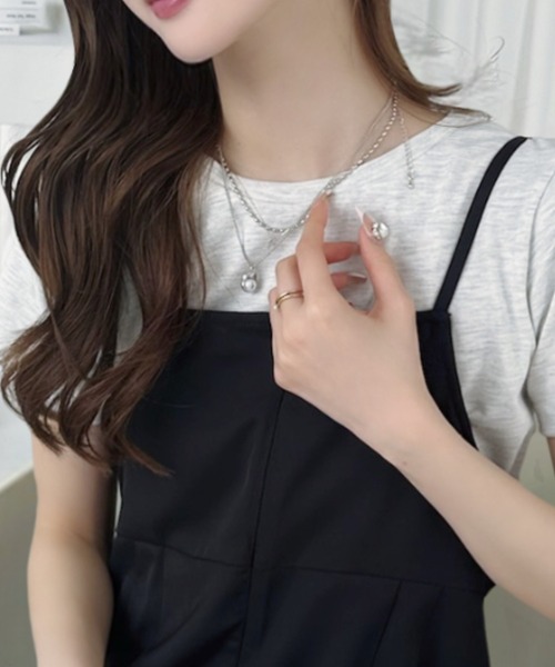 umune（ウムネ）の「サロペット フロントジップ ワイドパンツ オールインワン つなぎ オーバーオール 体型カバー ゆったり 脚長効果 カジュアル 秋 冬（サロペット/オーバーオール・レディース・ブラック/アイボリー/イエロー・FREE）」の16枚目の写真