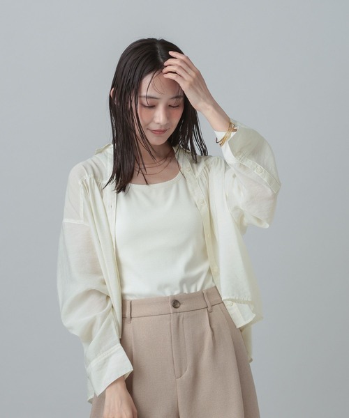 GLOBAL WORK(グローバルワーク)の「MATINEE LINE/シアーギャザーシャツ長袖/678472(シャツ/ブラウス・レディース・ホワイト/ブルー系その他5/ピンク・MEDIUM/LARGE)」の8枚目の写真