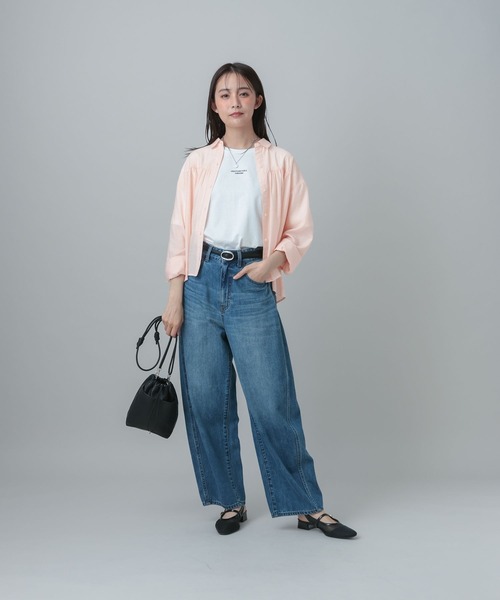 GLOBAL WORK(グローバルワーク)の「MATINEE LINE/シアーギャザーシャツ長袖/678472(シャツ/ブラウス・レディース・ホワイト/ブルー系その他5/ピンク・MEDIUM/LARGE)」の16枚目の写真