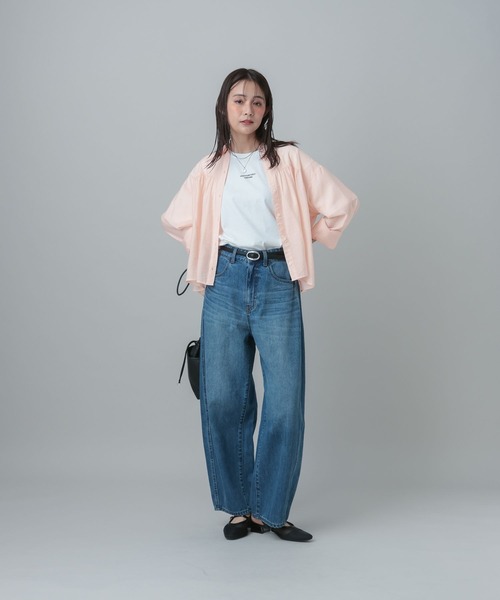 GLOBAL WORK(グローバルワーク)の「MATINEE LINE/シアーギャザーシャツ長袖/678472(シャツ/ブラウス・レディース・ホワイト/ブルー系その他5/ピンク・MEDIUM/LARGE)」の18枚目の写真