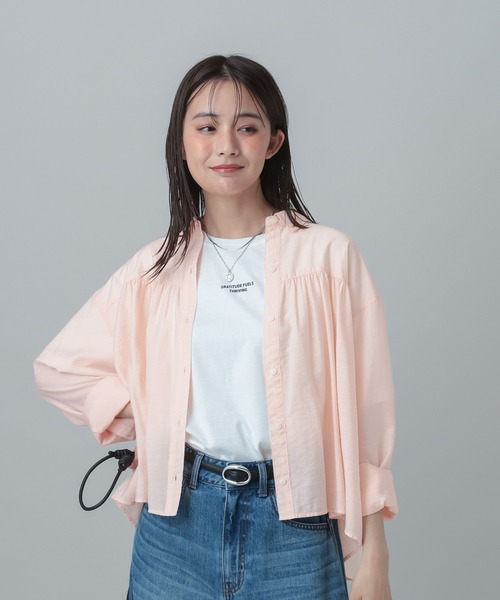 GLOBAL WORK(グローバルワーク)の「MATINEE LINE/シアーギャザーシャツ長袖/678472(シャツ/ブラウス・レディース・ホワイト/ブルー系その他5/ピンク・MEDIUM/LARGE)」の19枚目の写真