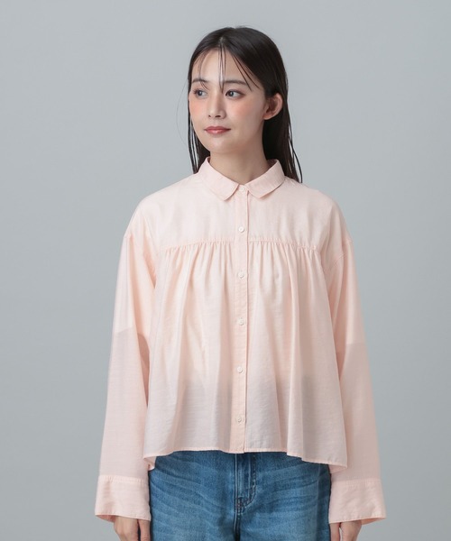 GLOBAL WORK(グローバルワーク)の「MATINEE LINE/シアーギャザーシャツ長袖/678472(シャツ/ブラウス・レディース・ホワイト/ブルー系その他5/ピンク・MEDIUM/LARGE)」の22枚目の写真