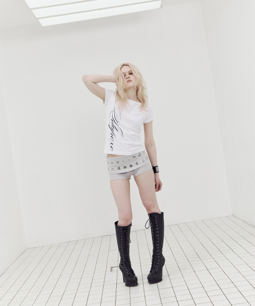 SETUP-EXE(セットアップイーエックスイー)の「EYELET WAIST SHORT PANTS / GRAY(その他パンツ・レディース・その他・S size/M size)」の4枚目の写真