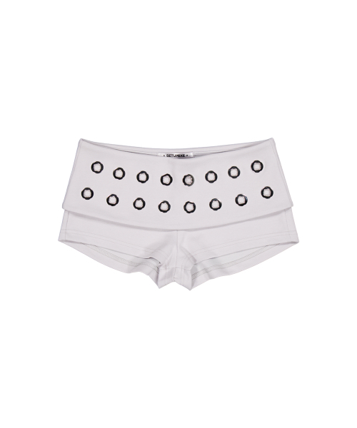 SETUP-EXE(セットアップイーエックスイー)の「EYELET WAIST SHORT PANTS / GRAY(その他パンツ・レディース・その他・S size/M size)」の6枚目の写真