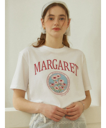 バーミリオンマーガレットアートワークTシャツ - ホワイト