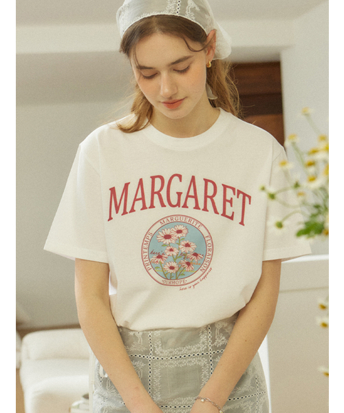 OURHOPE(アワーホープ)の「バーミリオンマーガレットアートワークTシャツ - ホワイト(Tシャツ/カットソー・レディース・ホワイト・1(S))」の2枚目の写真