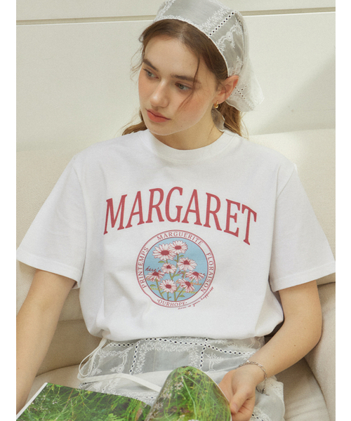 OURHOPE(アワーホープ)の「バーミリオンマーガレットアートワークTシャツ - ホワイト(Tシャツ/カットソー・レディース・ホワイト・1(S))」の3枚目の写真