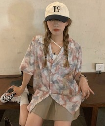 AVYL（アヴィル）の「タイダイマーブルオーバーサイズ半袖オープンカラーシャツ（シャツ/ブラウス）」