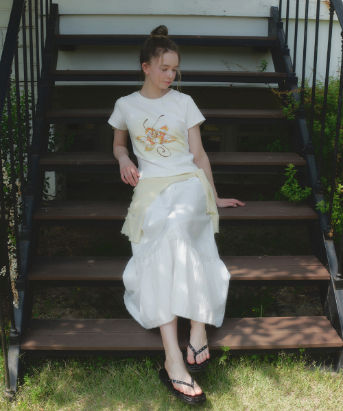MICANE（ミケーネ）の「アロハ-イエローフラワーTシャツ（Tシャツ/カットソー・レディース・アイボリー・MEDIUM/LARGE/X-LARGE/SMALL）」の3枚目の写真