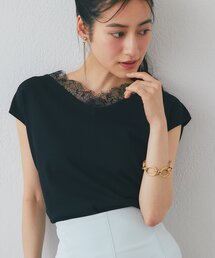 La boutique BonBon | 【シリーズ累計お気に入り数1.5万突破！接触冷感・UVカット】クールタッチUVレース付きVネックニット(ニット/セーター)