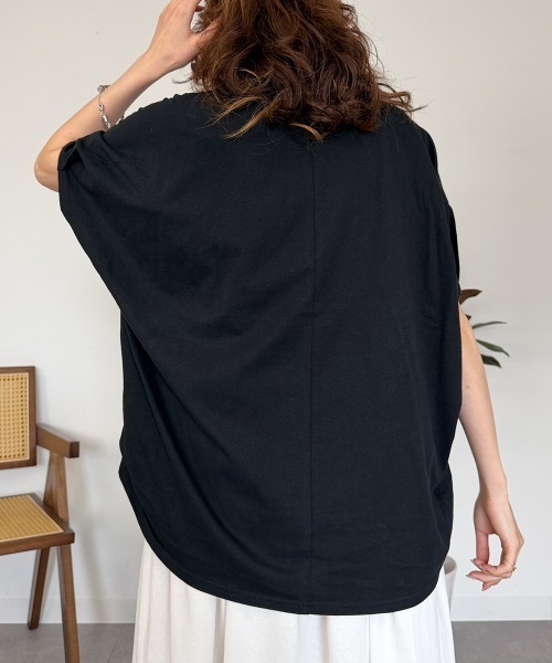 RCD(アールシーディー)の「バルーンスリーブ5分袖Tシャツ(Tシャツ/カットソー・レディース・ブラック/チャコールグレー/オフホワイト・M-L/LL~3L/4L~5L)」の10枚目の写真