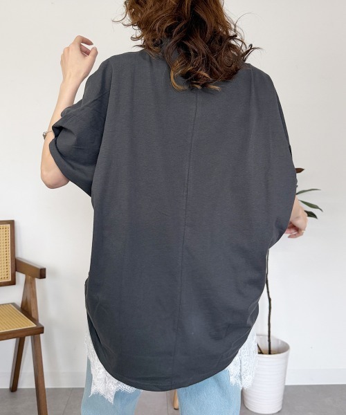 RCD(アールシーディー)の「バルーンスリーブ5分袖Tシャツ(Tシャツ/カットソー・レディース・ブラック/チャコールグレー/オフホワイト・M-L/LL~3L/4L~5L)」の13枚目の写真