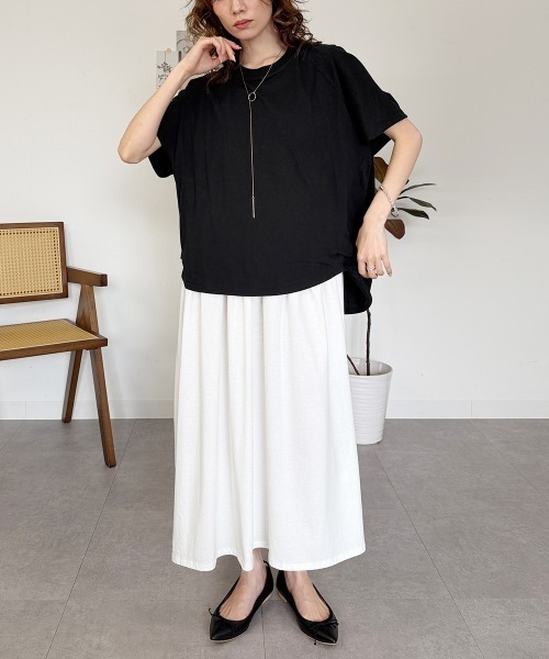 RCD(アールシーディー)の「バルーンスリーブ5分袖Tシャツ(Tシャツ/カットソー・レディース・ブラック/チャコールグレー/オフホワイト・M-L/LL~3L/4L~5L)」の17枚目の写真