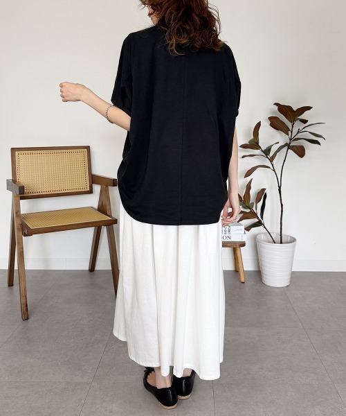 RCD(アールシーディー)の「バルーンスリーブ5分袖Tシャツ(Tシャツ/カットソー・レディース・ブラック/チャコールグレー/オフホワイト・M-L/LL~3L/4L~5L)」の19枚目の写真