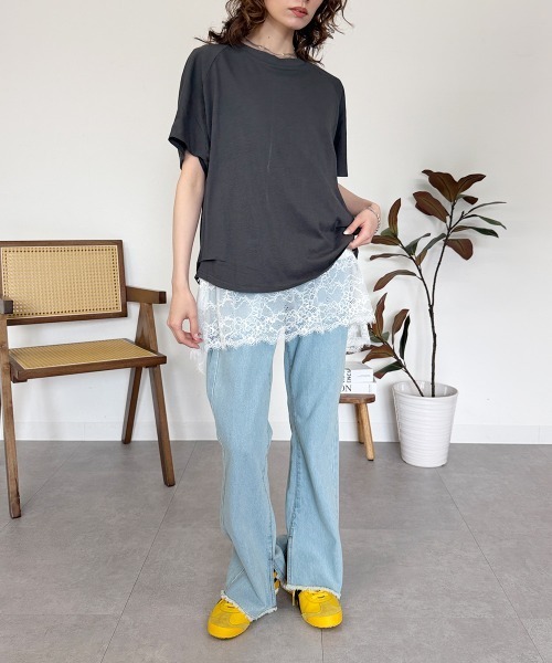 RCD(アールシーディー)の「バルーンスリーブ5分袖Tシャツ(Tシャツ/カットソー・レディース・ブラック/チャコールグレー/オフホワイト・M-L/LL~3L/4L~5L)」の20枚目の写真