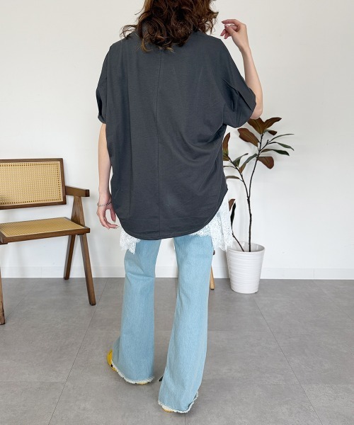 RCD(アールシーディー)の「バルーンスリーブ5分袖Tシャツ(Tシャツ/カットソー・レディース・ブラック/チャコールグレー/オフホワイト・M-L/LL~3L/4L~5L)」の22枚目の写真