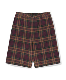 WKNDRS（ウィーキャンドース）の「PLAID EASY SHORTS (BURGUNDY)（その他パンツ）」
