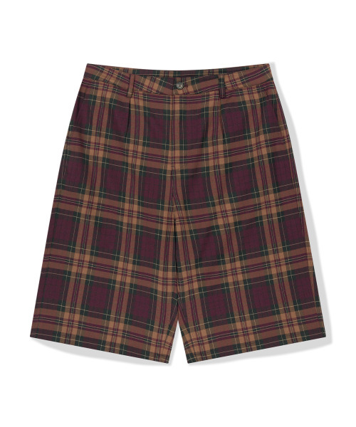 WKNDRS(ウィーキャンドース)の「PLAID EASY SHORTS (BURGUNDY)(その他パンツ・レディース・その他・MEDIUM/LARGE/X-LARGE)」の1枚目の写真