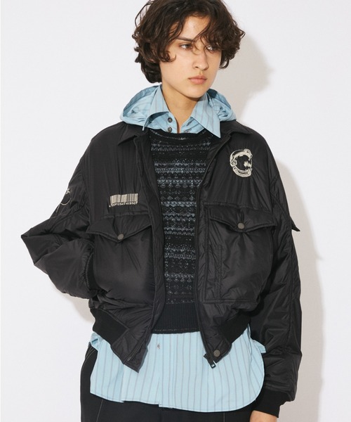 beautiful people(ビューティフルピープル)の「zerogravity sheer nylonrip blouson(ミリタリージャケット・レディース・ブラック・38/36)」の3枚目の写真