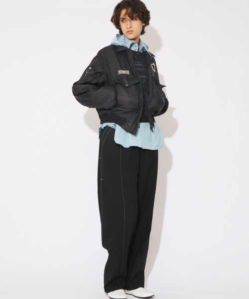 beautiful people(ビューティフルピープル)の「zerogravity sheer nylonrip blouson(ミリタリージャケット・レディース・ブラック・38/36)」の8枚目の写真