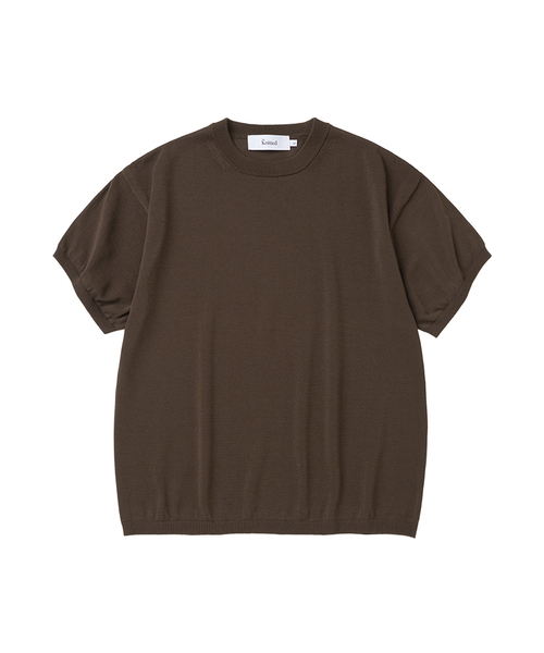 KNITTED(ニッティド)の「シェロン冷感シングルクロップニット_ラウンド5カラー(ニット/セーター・メンズ・チャコール/ネイビー/ブラウン/ライトグレー/ブラック・MEDIUM/LARGE/X-LARGE)」の4枚目の写真