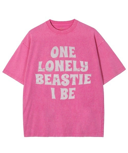 GARAGE MADE(ガレージメイド)の「レディースM~Lサイズ ユニセックス ピグメントプリント BIG Tシャツ ONELONE(Tシャツ/カットソー・レディース・ピンク/ブルー/ブラック/グリーン/グレー・S)」の5枚目の写真