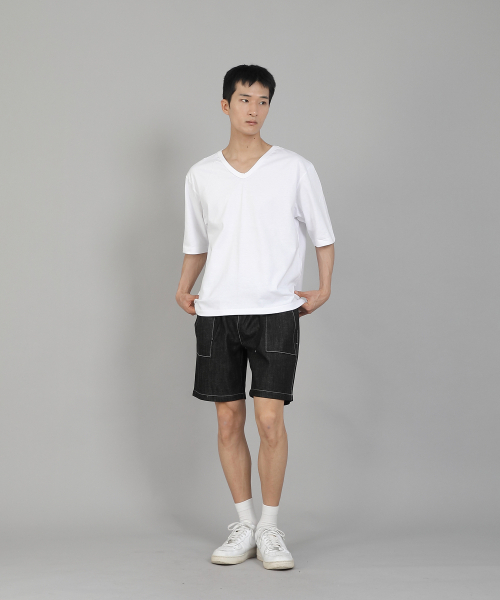 SAINTCREW(セントクルー)の「無地Vネック5部半袖TシャツVHR-895ホワイト(Tシャツ/カットソー・メンズ・その他・MEDIUM/LARGE/X-LARGE/XX-LARGE/XXX-LARGE/XXXX-LARGE)」の10枚目の写真